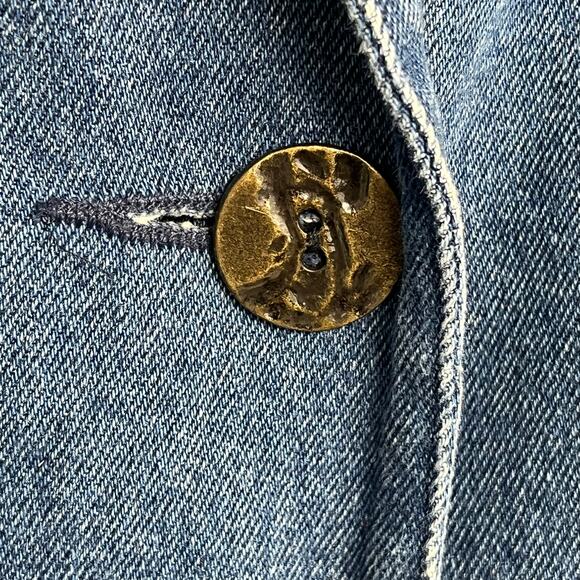 Lisa Josephs Vintage Longline Cotton Retro Oversized Denim Jean Jacket Pockets - Picture 7 of 10